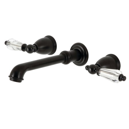 Kingston Brass Two-Handle Wall Mount Bathroom Faucet, Matte Black KS7120WLL